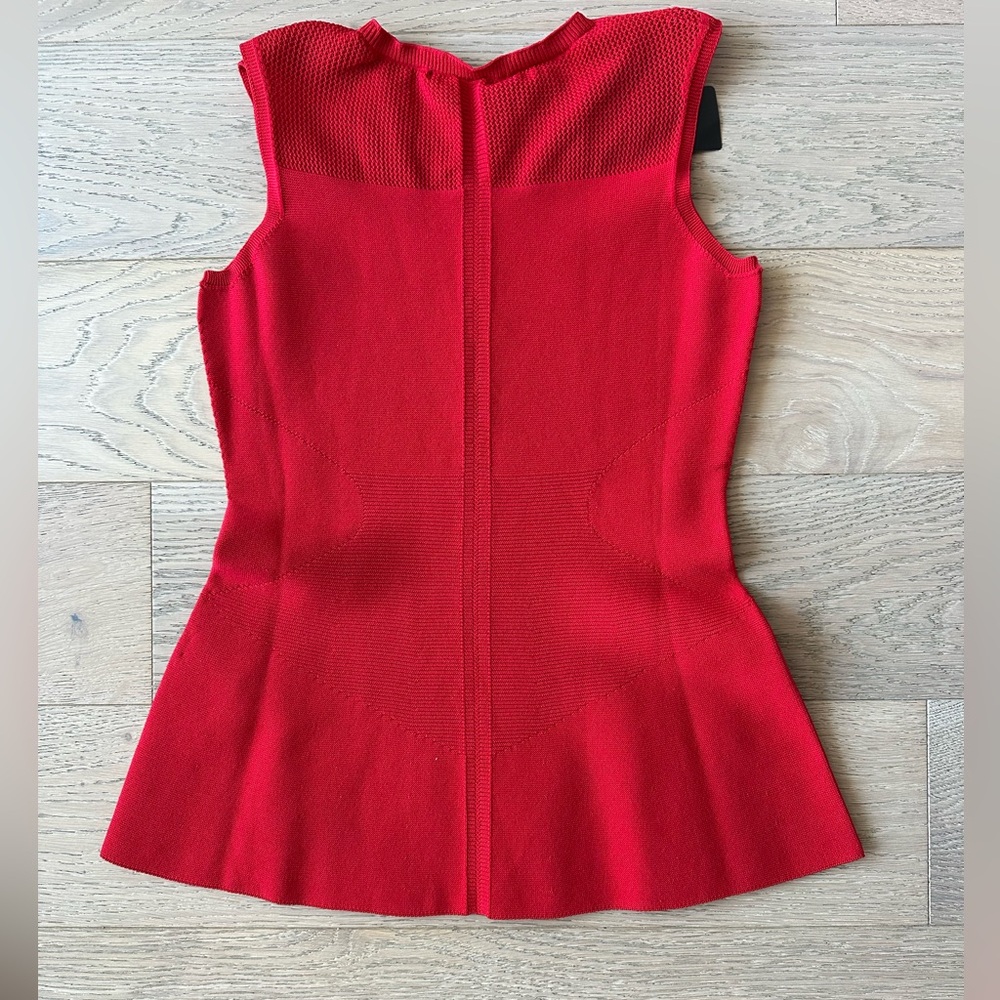 Armani Exchange Red Peplum Tiered Cocktail top and skirt set - Picture 3 of 7